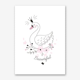 Beautiful White Swan Art Print