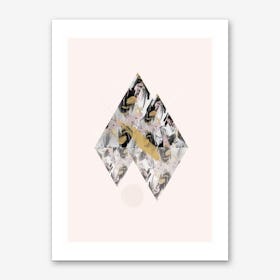 Beige Geometric Diamonds Art Print
