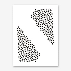 Black Top and Bottom Polka Dots Art Print