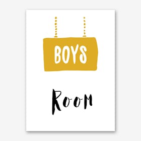 Boys Room Mustard and Black Art Print