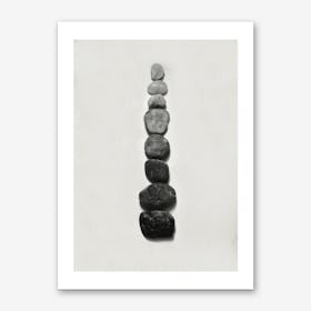 Grey and Black Pebbles Art Print