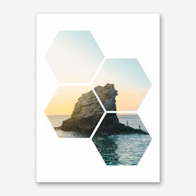 Hexagonal Sea Window Art Print