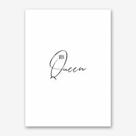 His Queen Line Art Print
