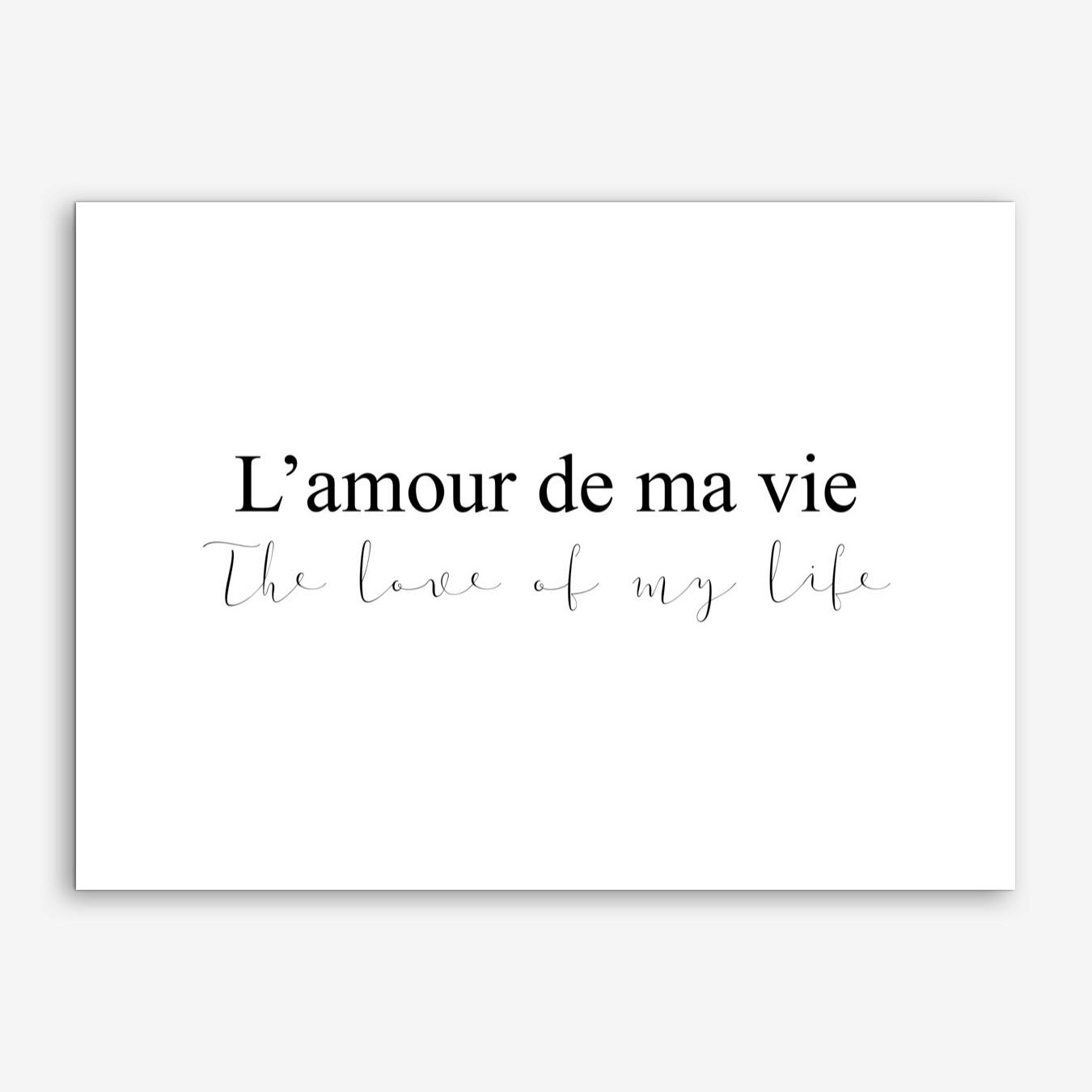 L Amour De Ma Vie Art Print Fast Shipping Fy