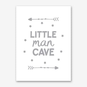 Little Man Cave Grey Arrows Art Print