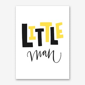 Little Man Yellow and Black Art Print