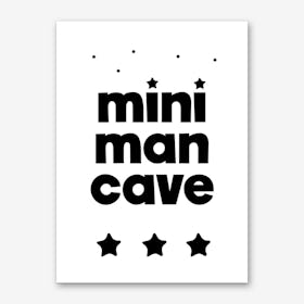 Mini Man Cave Black Art Print