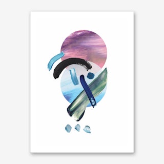 Mixed Watercolour Abstract Pink and Blue Art Print
