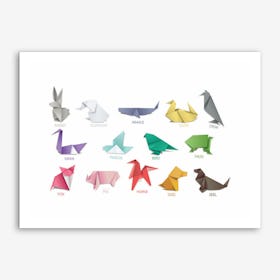 Origami Animals Art Print