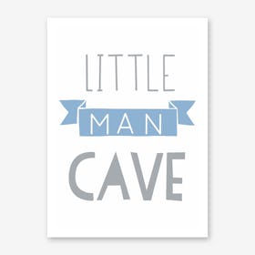 Little Man Cave Blue Art Print