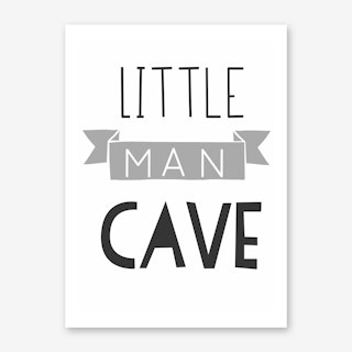 Little Man Cave Grey Art Print