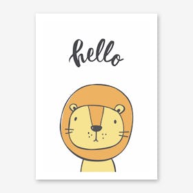 Hello Lion Art Print