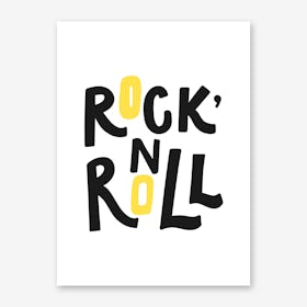 Rock and roll black AND YELLOW Art Print