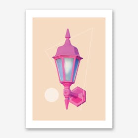 Pink Neon Lamp Art Print