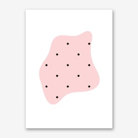 Pink Shape with Polka Dots Art Print