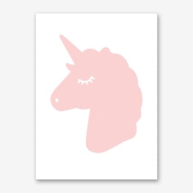 Pink Unicorn Silhouette Head Art Print