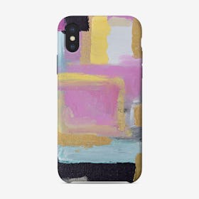 Abstract Blue and Gold Marble Circles Phone Case iPhone Case