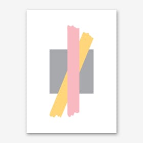 Pink and Orange Cross Over Box Art Print