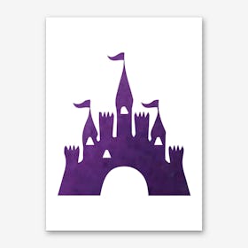 Purple Watercolour Castle Art Print