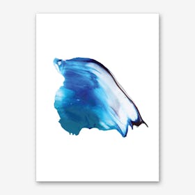 Realistic Blue Paint Stroke Art Print