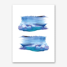 Realistic Blue Purple Paint Strokes Art Print
