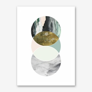 Textured Abstract Peach and Grey Circles Art Print