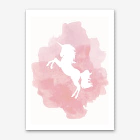 Unicorn Pink Watercolour Art Print