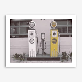 Vintage America Shell Yellow Gas Pumps Art Print