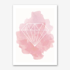 Watercolour Pink Diamond Art Print