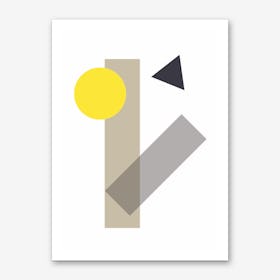 Yellow Geometric Shapes Art Print