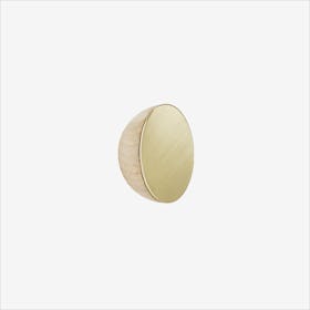 Round Beech Wood & Brass Wall Hook