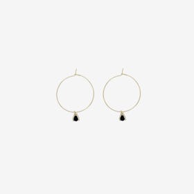 Gold Hoop Earring - Tiny Triangle Charm Pendant