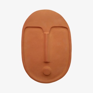 Abstract Ceramic Wall Mask - Terracotta Orange