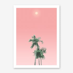 Palm Trees, Sun and Sky Art Print