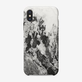 Black and White Marble Mountain I iPhone Case