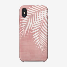 Palm Leaves on Pink iPhone Case