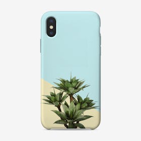 Agave Plant on Lemon and Teal Wall iPhone Case