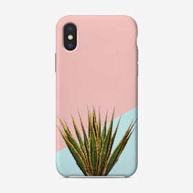 Agave Plant on Pink and Teal Wall iPhone Case