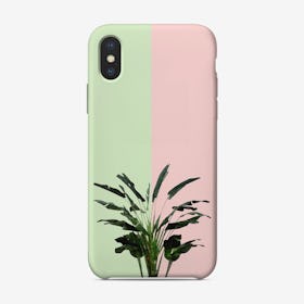 Banana Plant on Pink and Green Wall iPhone Case