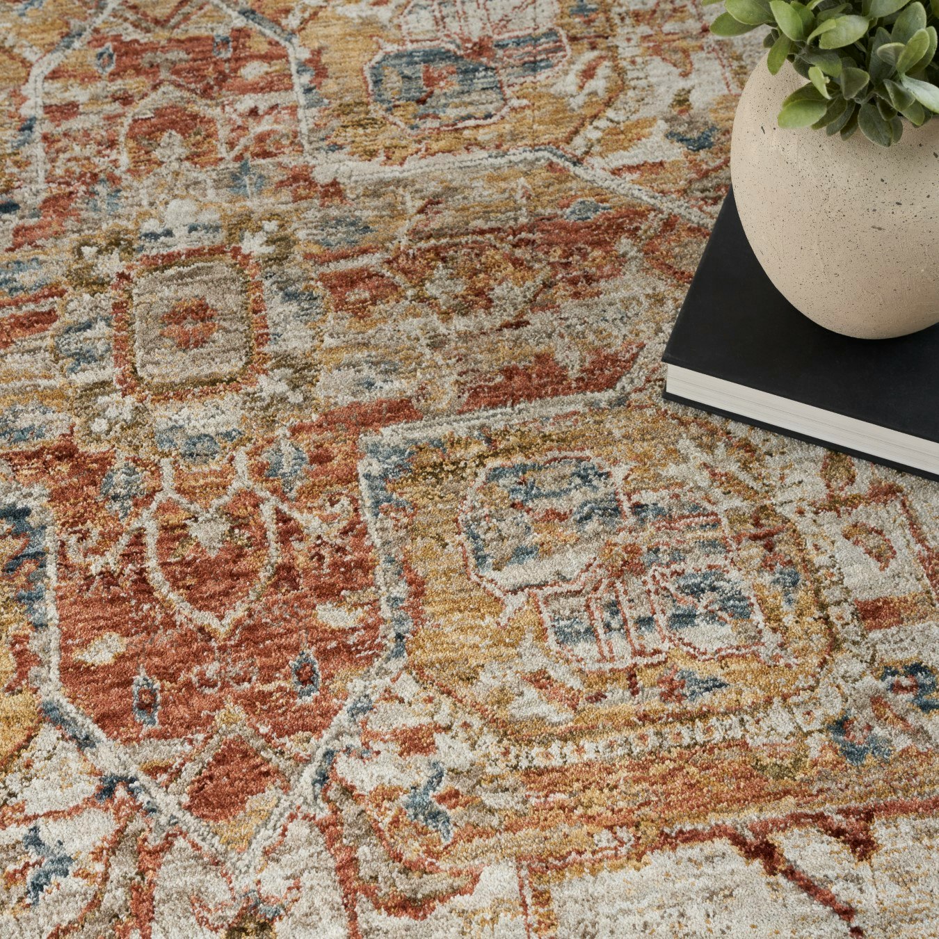Modern Comfort Rug - Ivory Rust by Nourison UK