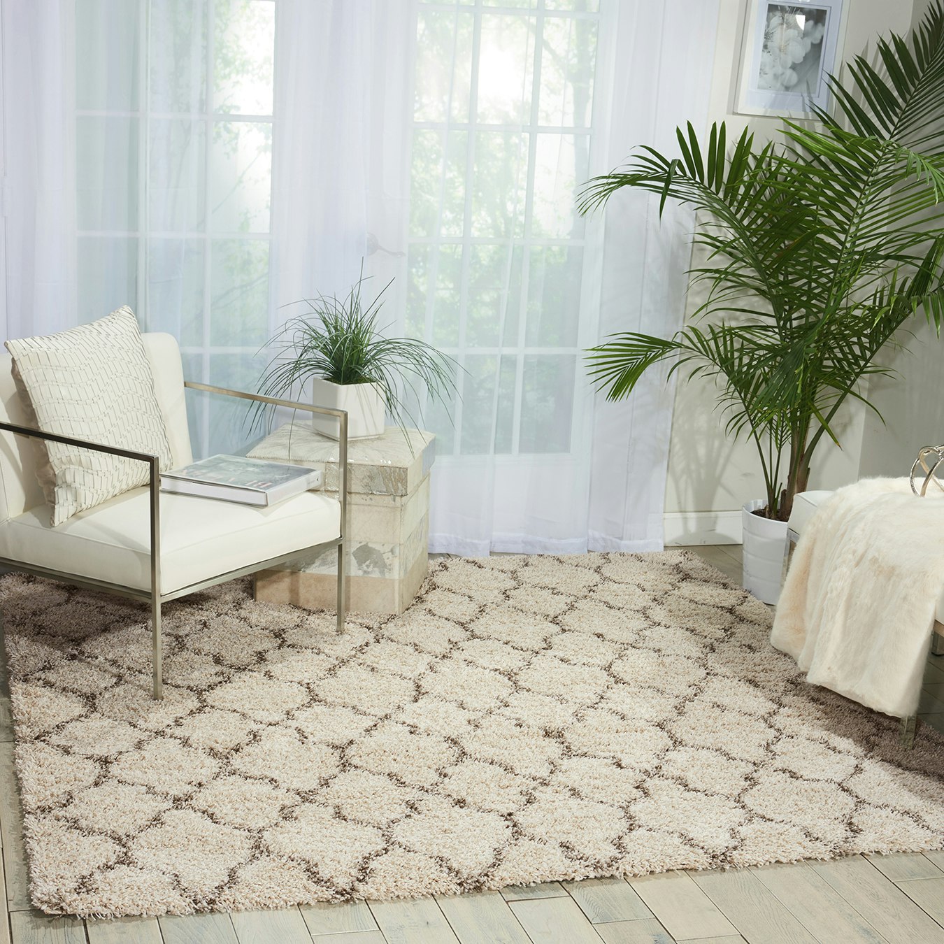 Amore Area Rug - Cream - Trellis by Nourison UK