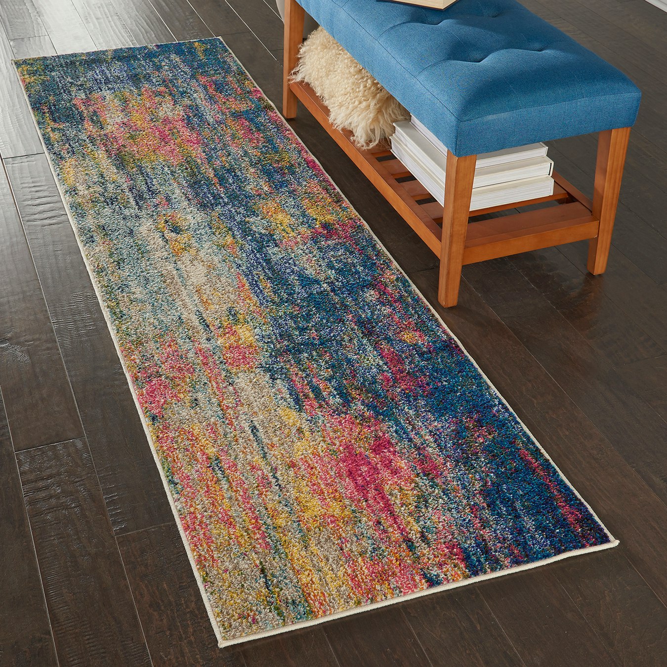 Celestial Runner Rug - Blue / Yellow by Nourison UK