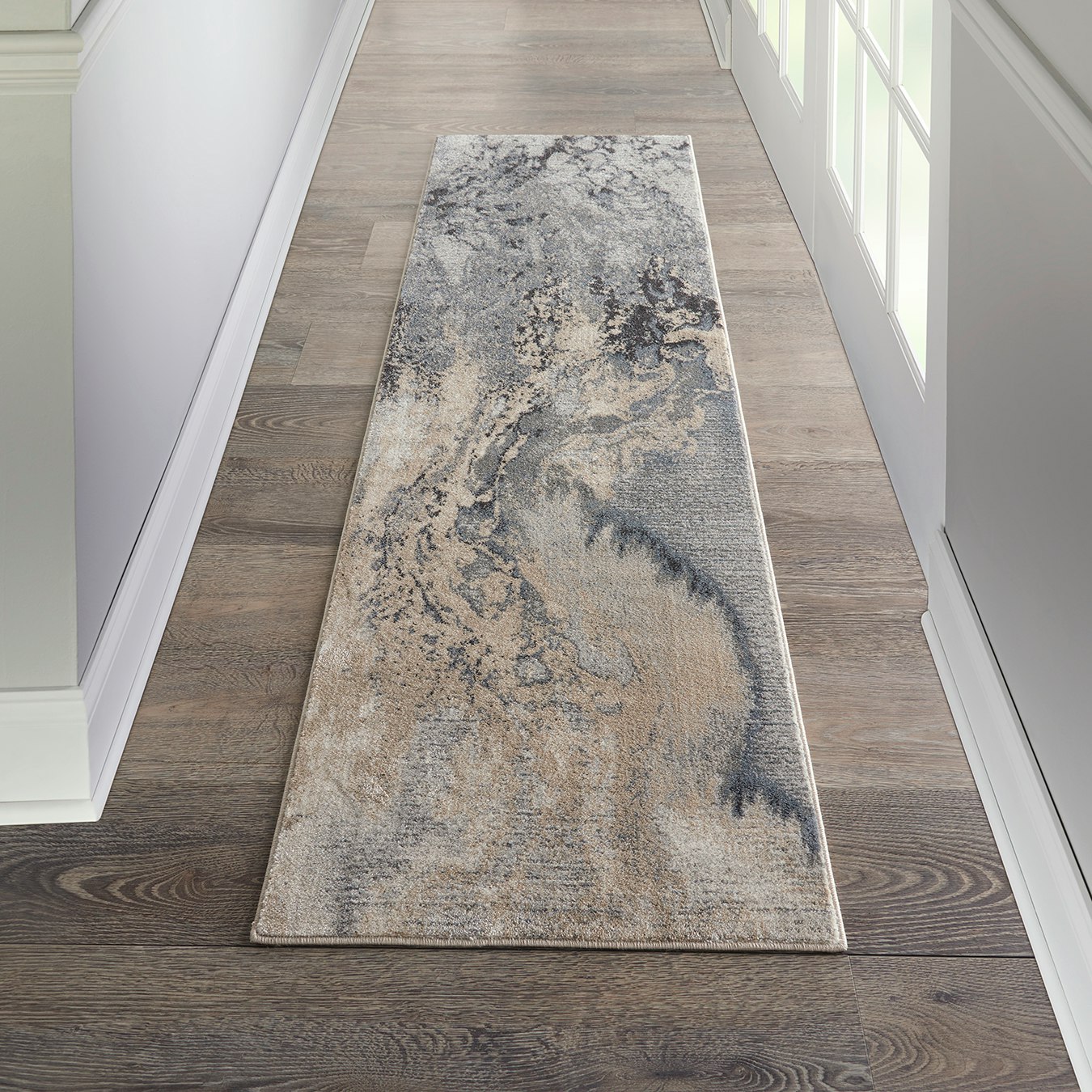 Maxell Runner Rug - Grey - Abstract by Nourison UK