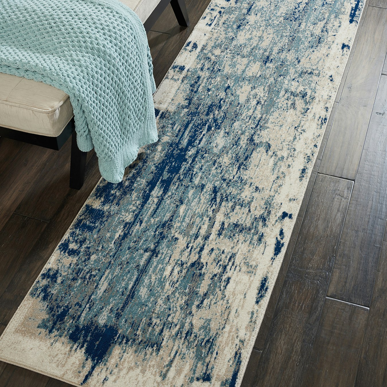 Maxell Runner Rug - Ivory / Blue by Nourison UK