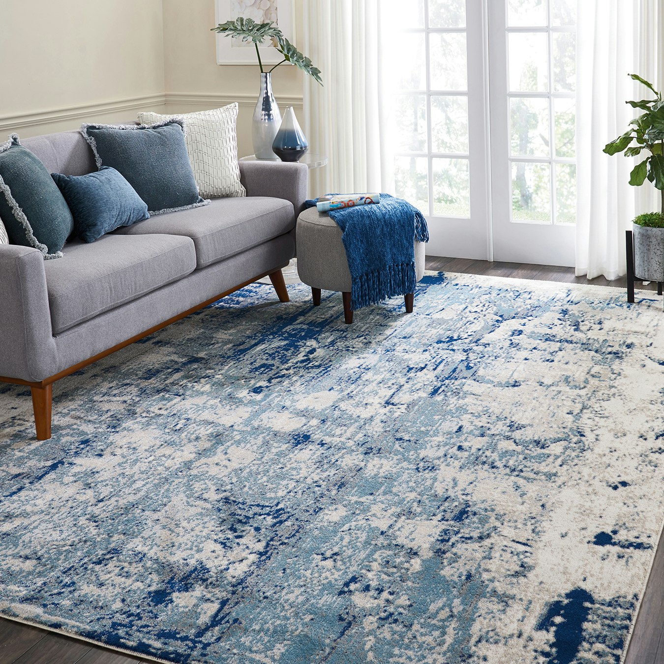 Maxell Area Rug - Ivory / Blue by Nourison UK