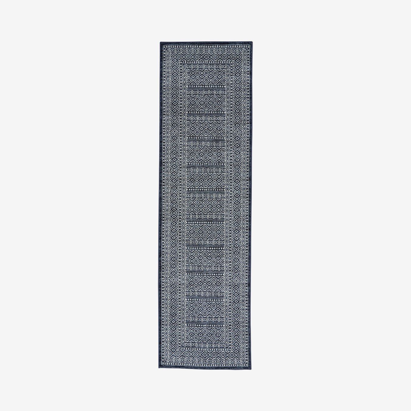 Palermo Runner Rug - Navy / Grey by Nourison UK