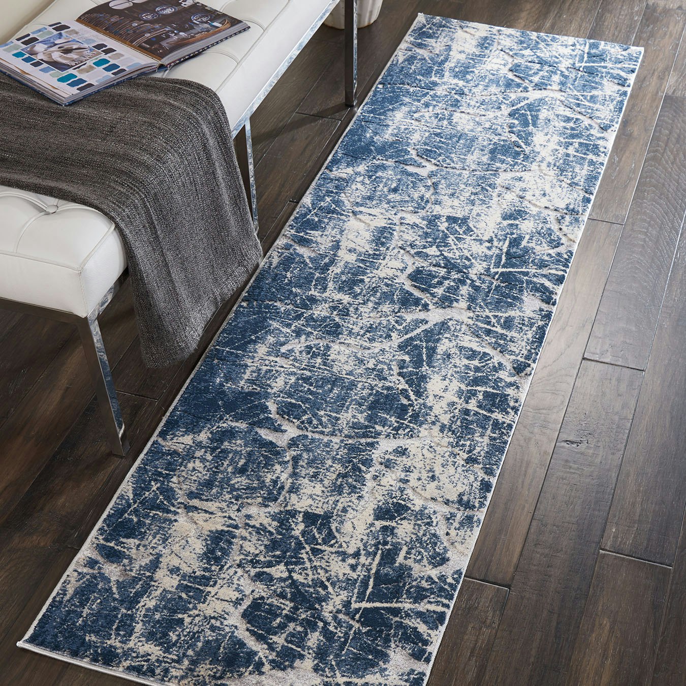 Kathy Ireland Home Heritage Runner Rug - Beige / Blue by Nourison UK