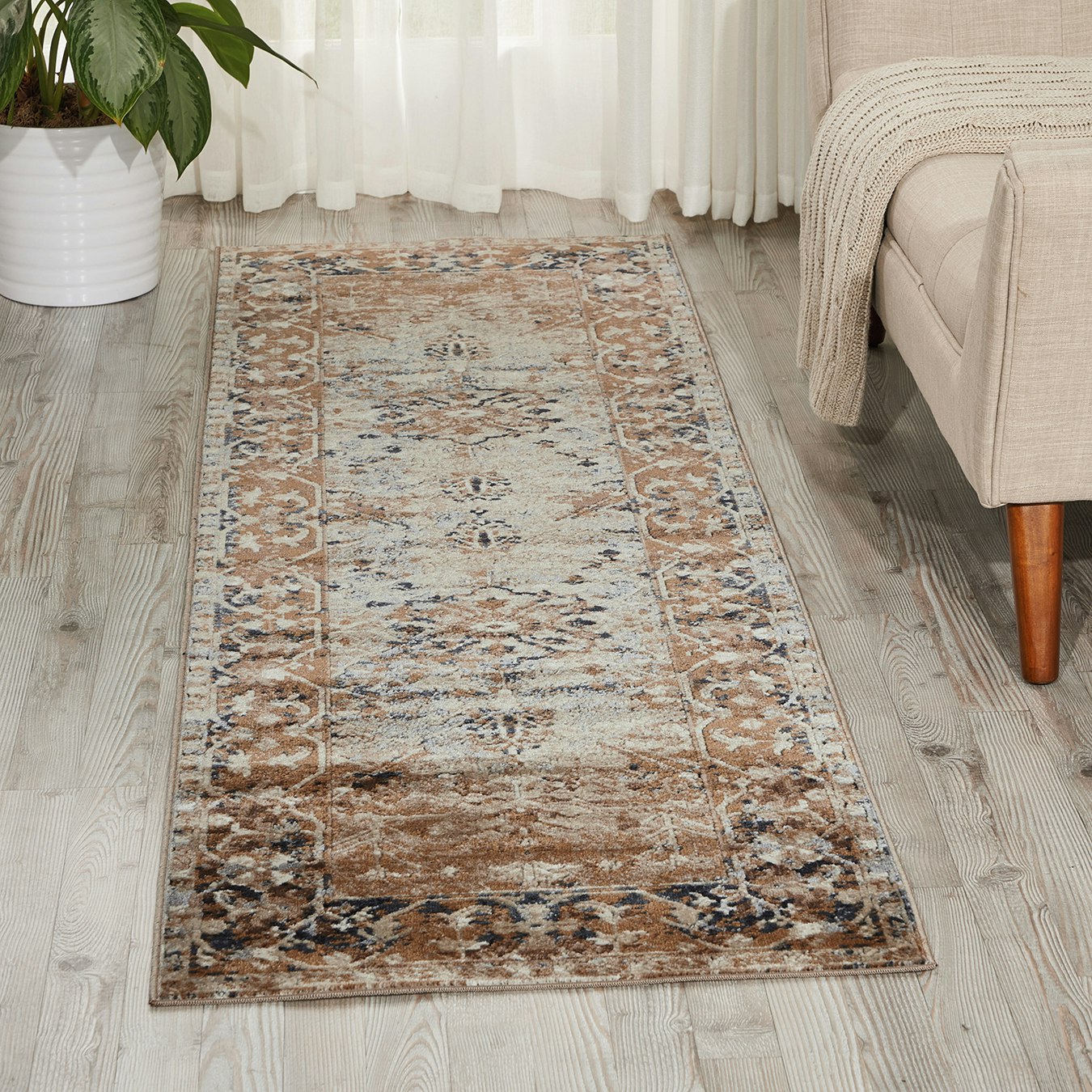 Malta Runner Rug - Taupe by Nourison UK