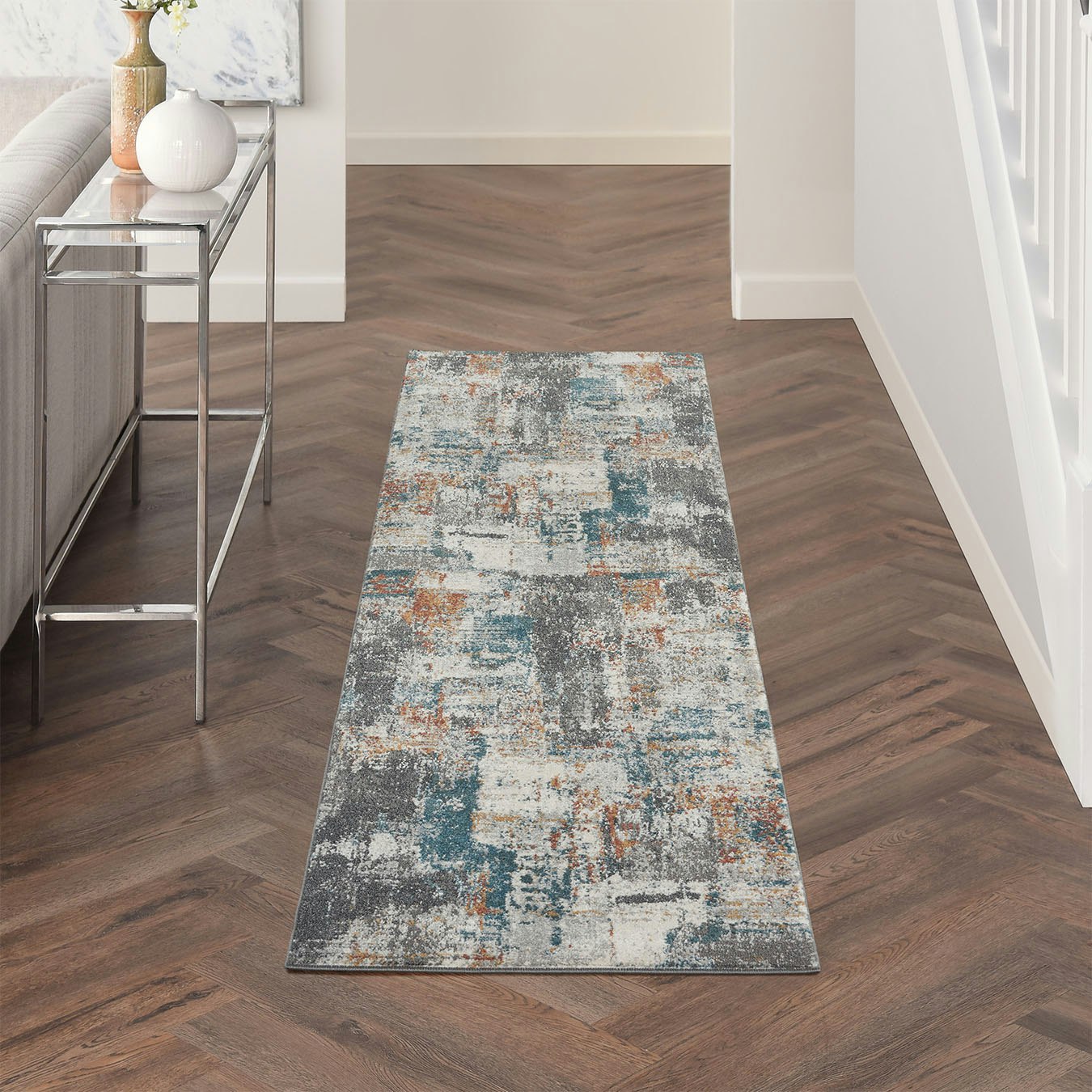 Tangra Runner Rug - Grey / Multicoloured by Nourison UK
