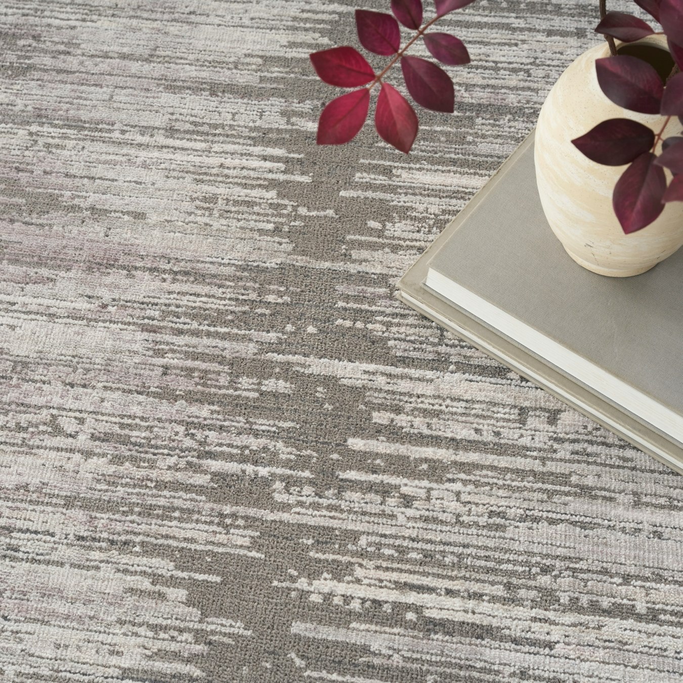 Abstract Hues Area Rug - Grey / White by Nourison UK